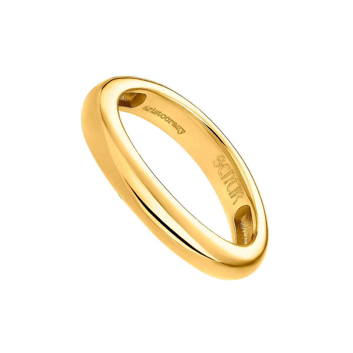 Plain 18kt yellow gold-plated silver ring, J05222-02, hi-res
