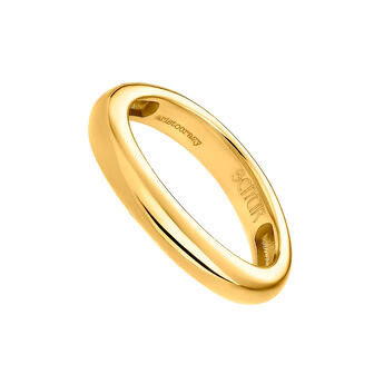 Plain 18kt yellow gold-plated silver ring, J05222-02,hi-res