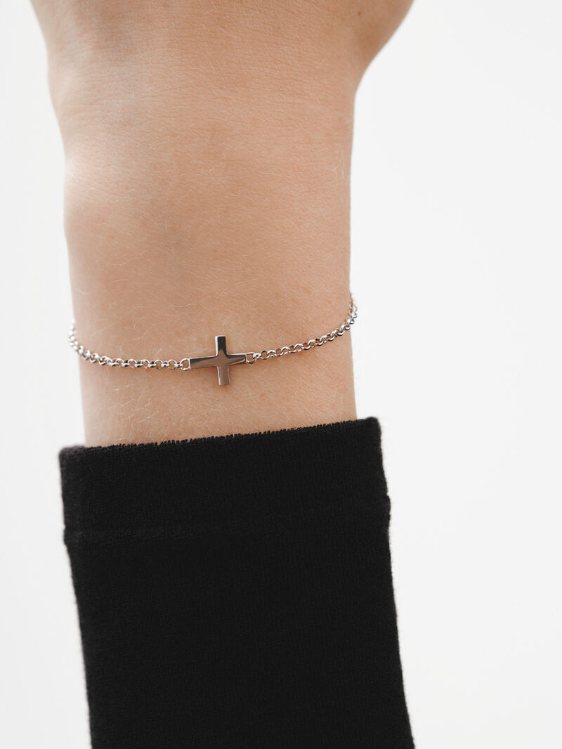 Pulsera de plata 925 con cruz image number 1