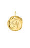 Gold-plated silver N initial medallion charm  , J04641-02-N