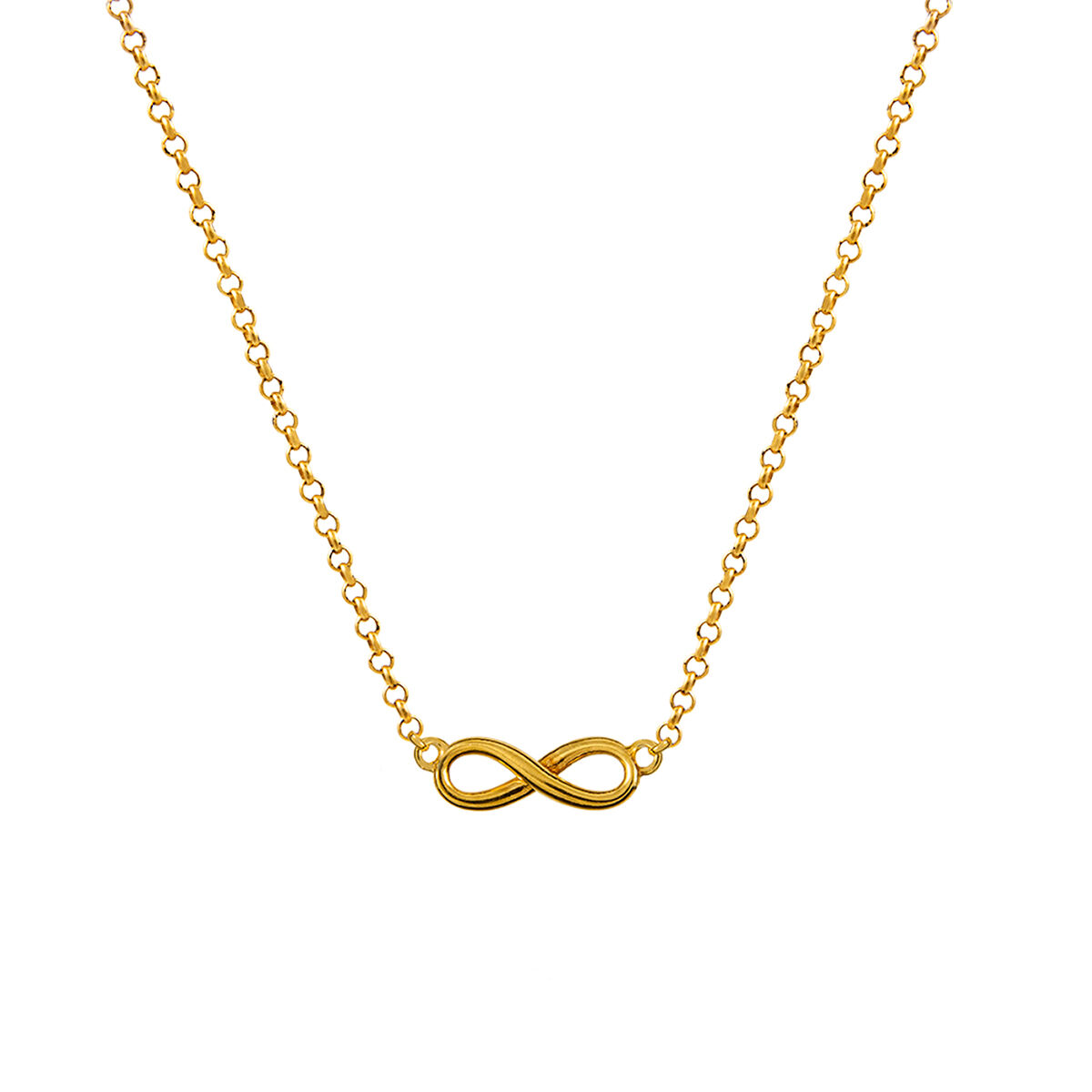 Gold infinity necklace , J01248-02, hi-res