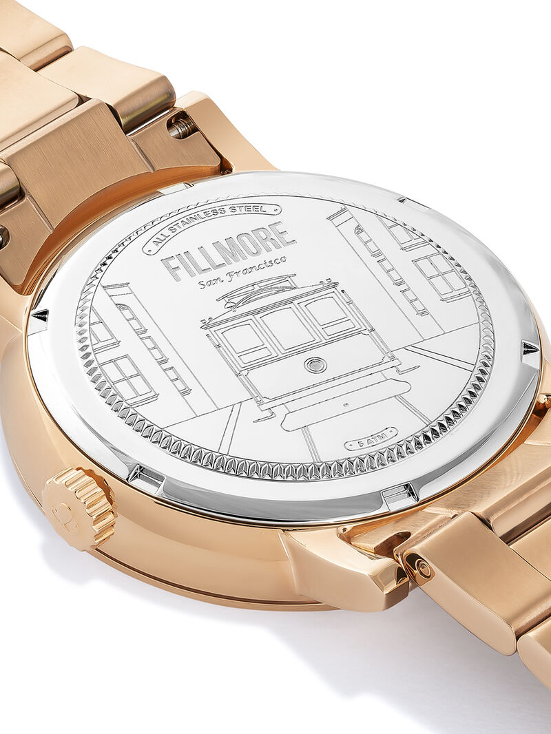 Fillmore Watch with pink steel strap and pink dial image number 3