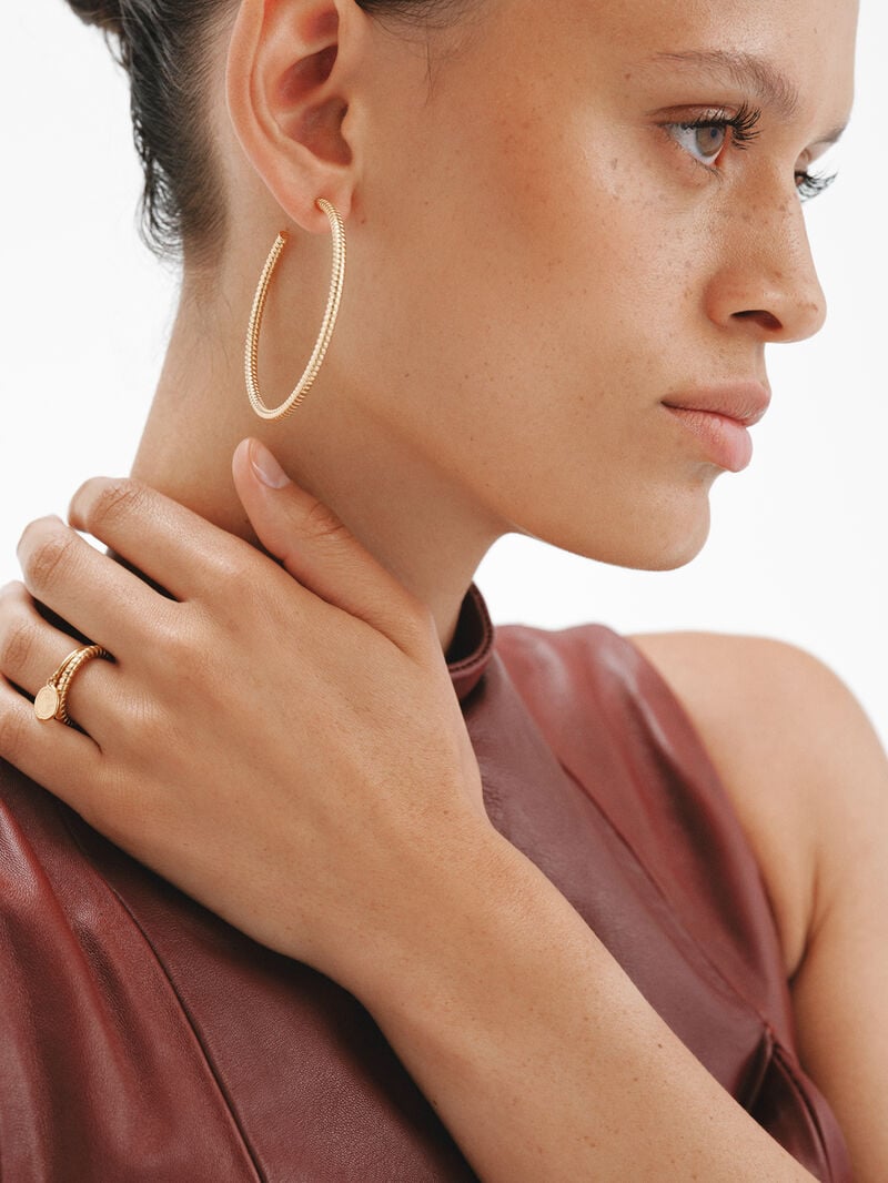 925 sterling silver hoop earrings plated with 18K gold image number 5