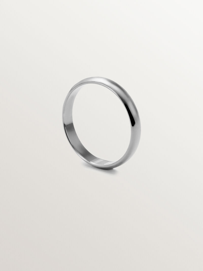 3.15mm half-round white gold wedding band image number 2
