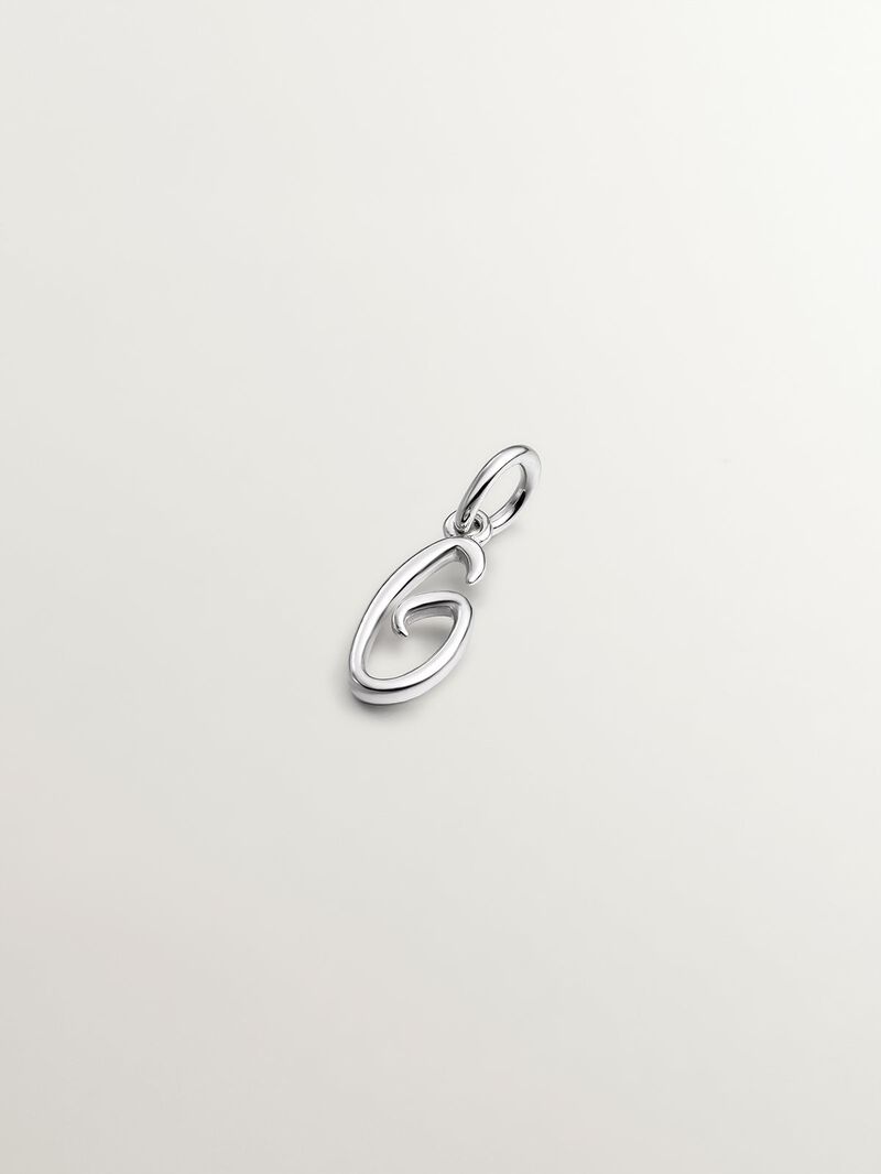 925 Silver Charm with initial G image number 0