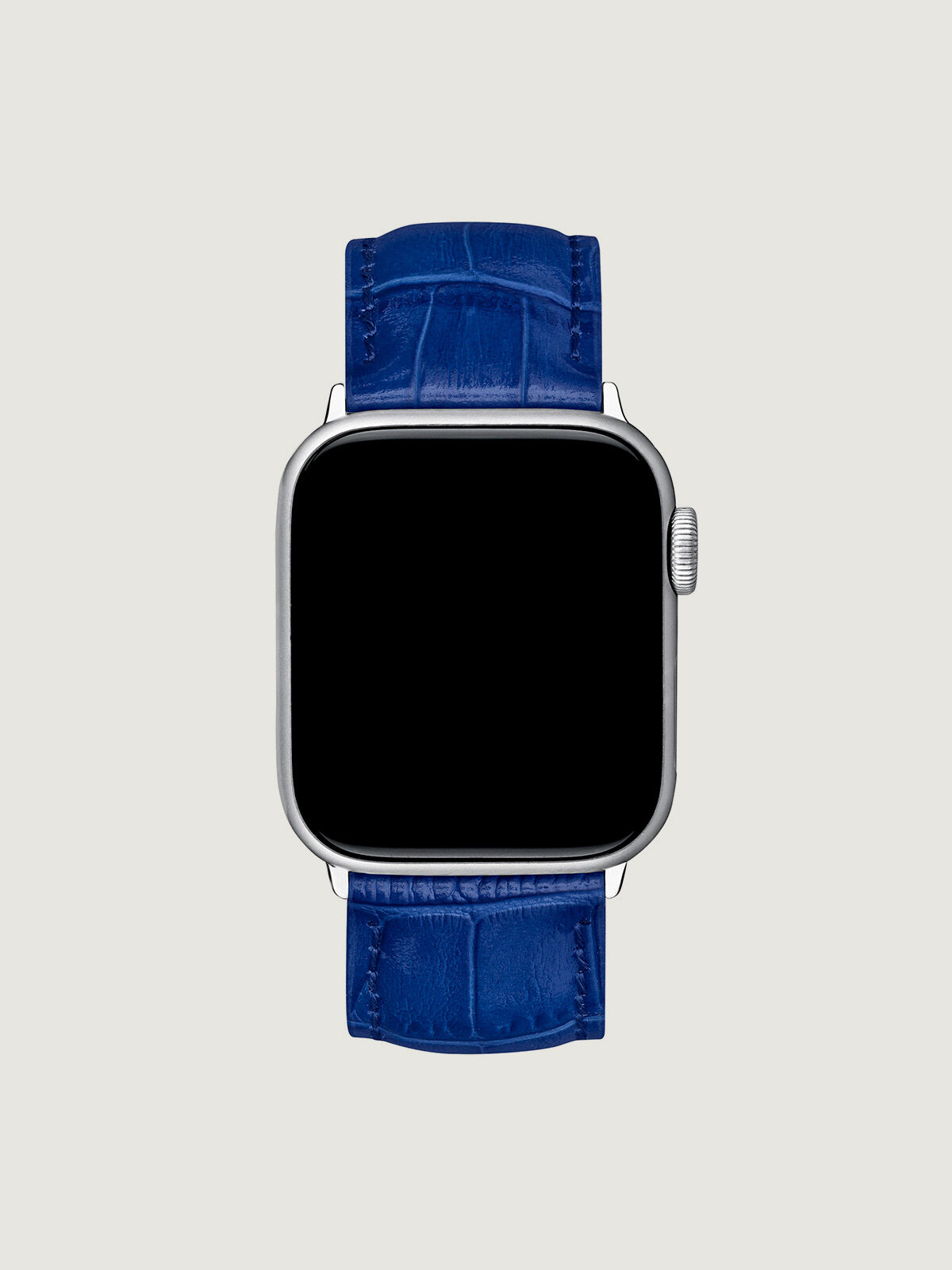 Blue Leather Strap for Apple Watch with Crocodile Finish Aristocrazy