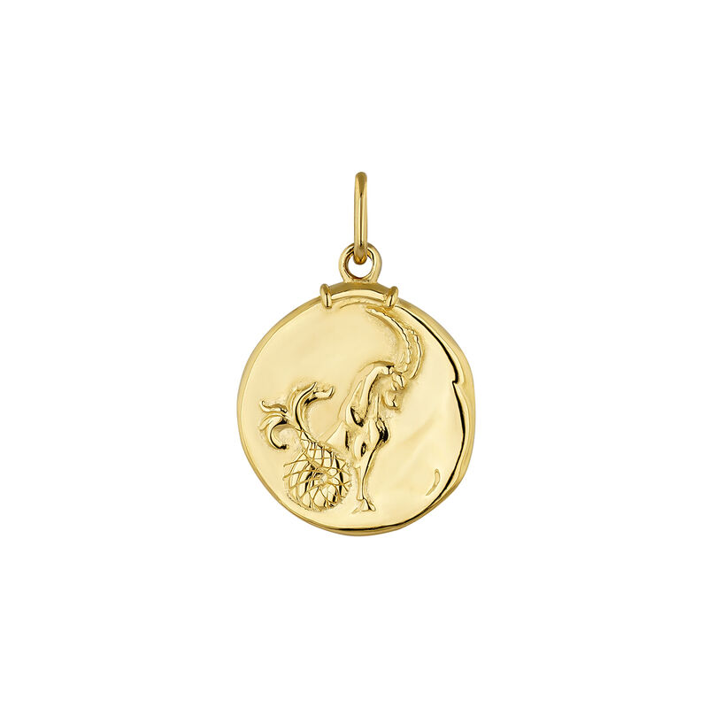Gold-plated silver Capricorn charm  , J04780-02-CAP, hi-res