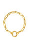 Bracelet à chaîne avec une maille forçat rectangulaire en argent plaqué en or jaune 18 K, J05340-02-16