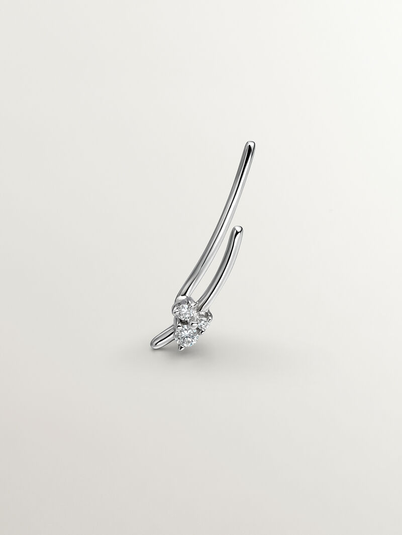 Right climbing earring made of 9K white gold with 0.04 cts diamonds image number 1