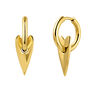Gold plated maxi heart pendant earrings, J04942-02