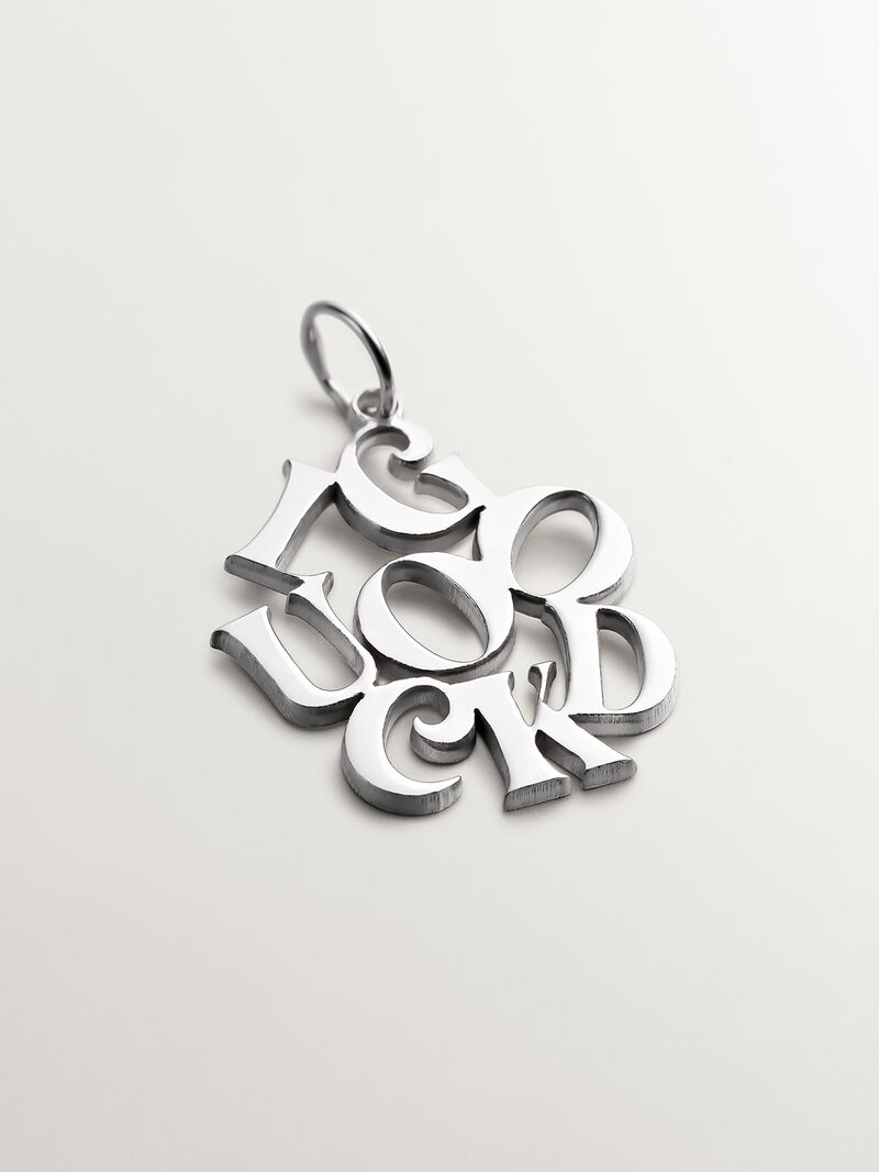 925 Good Luck Silver Charm image number 0