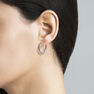 Medium silver smooth hoop earrings , J01587-01