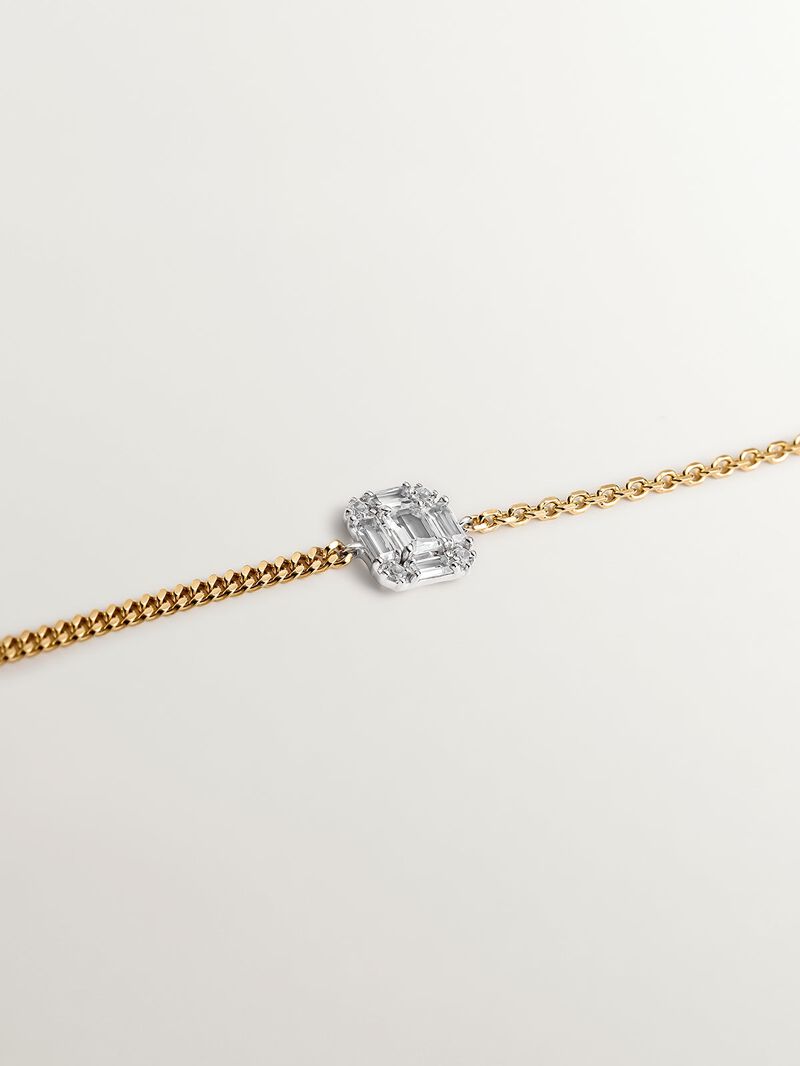 925 Silver bracelet bathed in 18K yellow gold with white topaz. image number 4