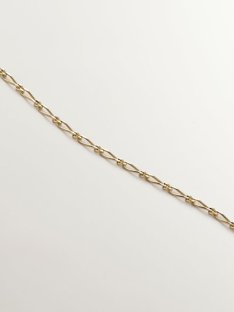 Fine chain of combined links in 9K yellow gold. image number 2