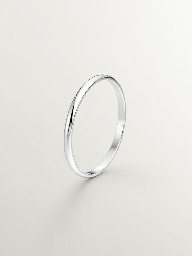 1.70mm half round white gold wedding ring image number 0