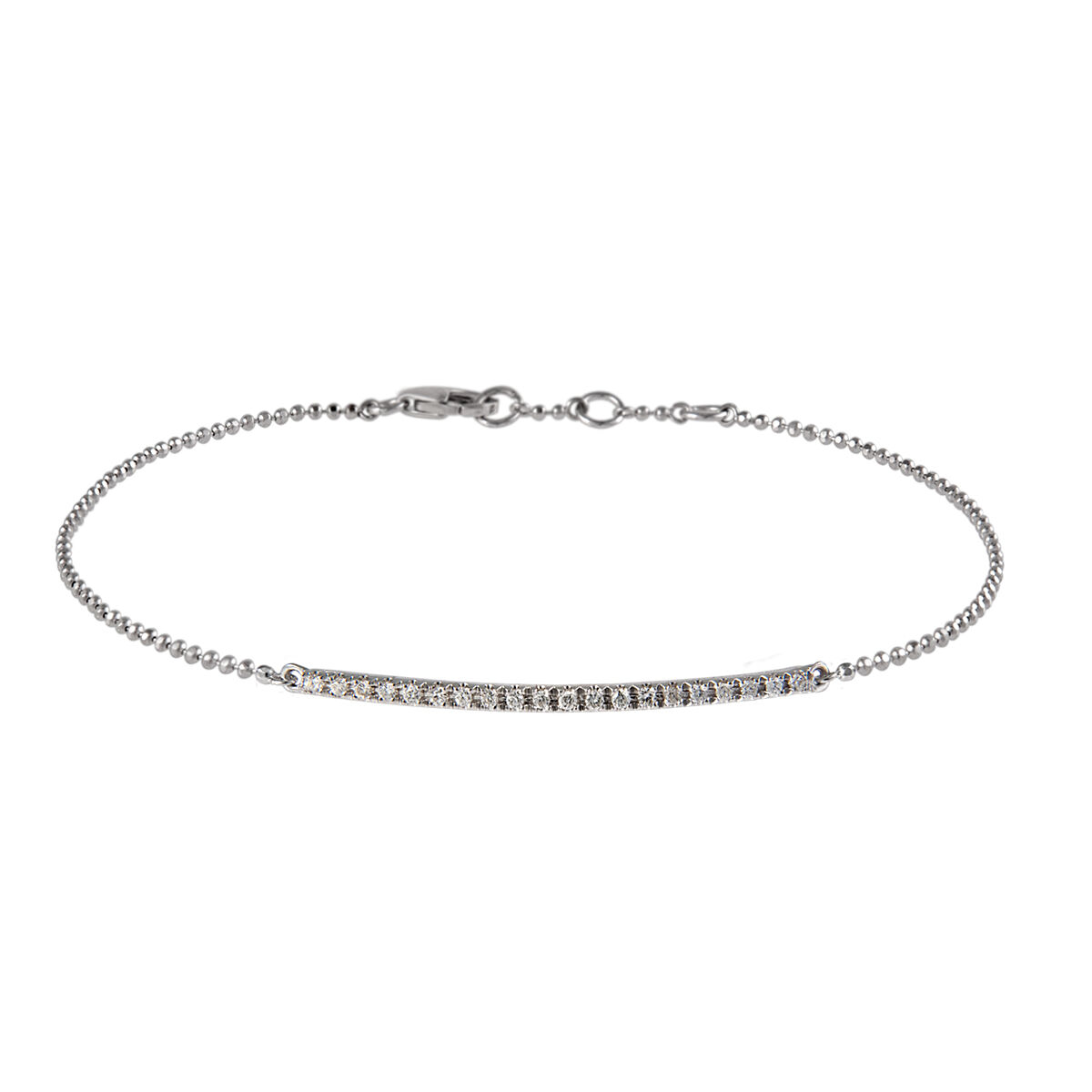 White gold diamond bar bracelet 0.1 ct , J00376-01, hi-res