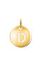Gold-plated silver D initial medallion charm  , J03455-02-D