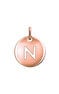 Rose gold-plated silver N initial medallion charm  , J03455-03-N