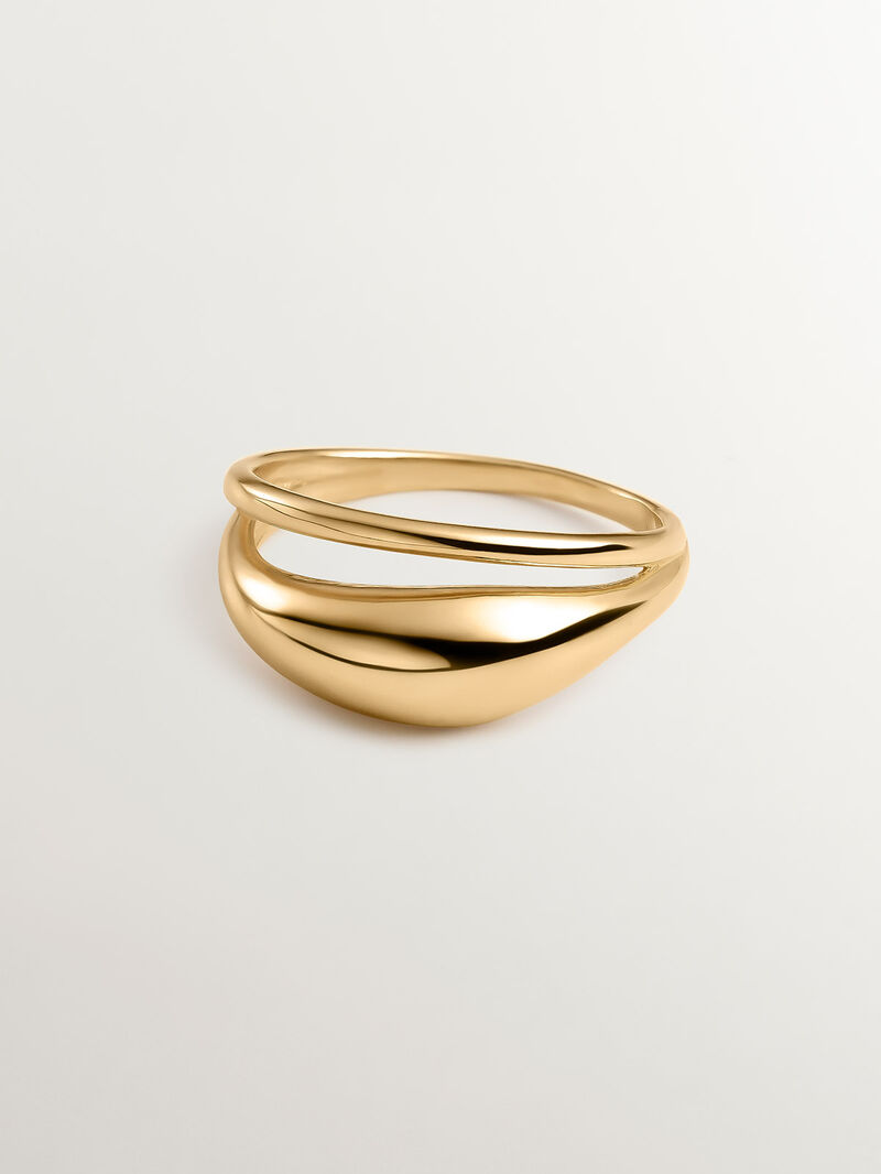 925 Silver Double Ring coated in 18K Yellow Gold image number 2