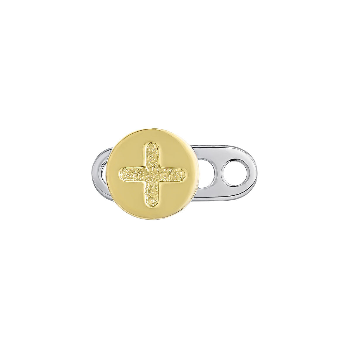 Cross microdermal piercing in 18k gold, J05043-02, hi-res