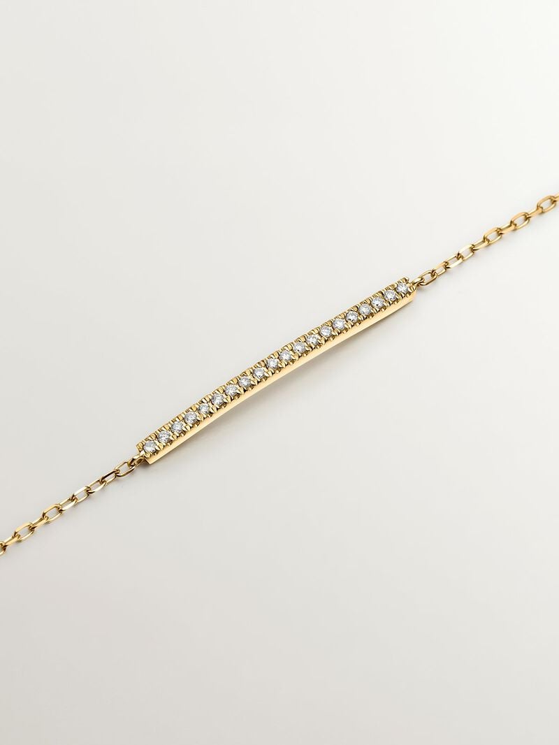 18K yellow gold bracelet with diamonds image number 2