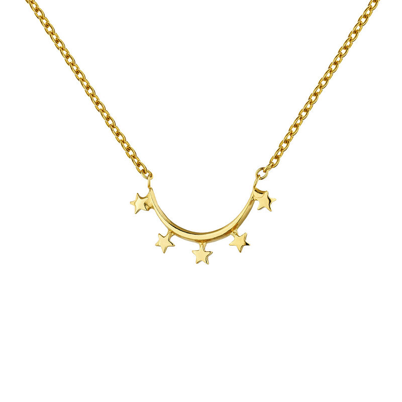 Gold-plated silver star arch necklace, J04860-02, hi-res