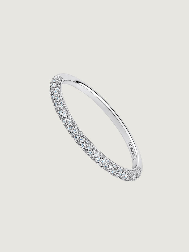 18K White Gold Ring with Diamonds image number 0