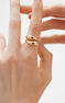 Convex spiral 18kt yellow gold-plated silver ring, J05223-02