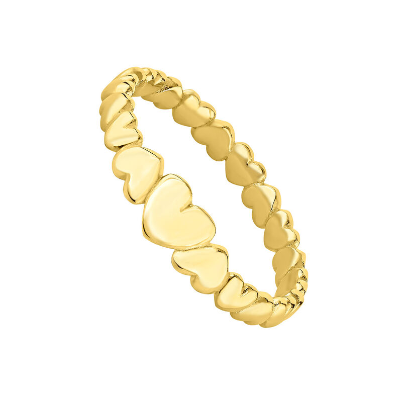 Gold-plated silver hearts ring , J04849-02, hi-res