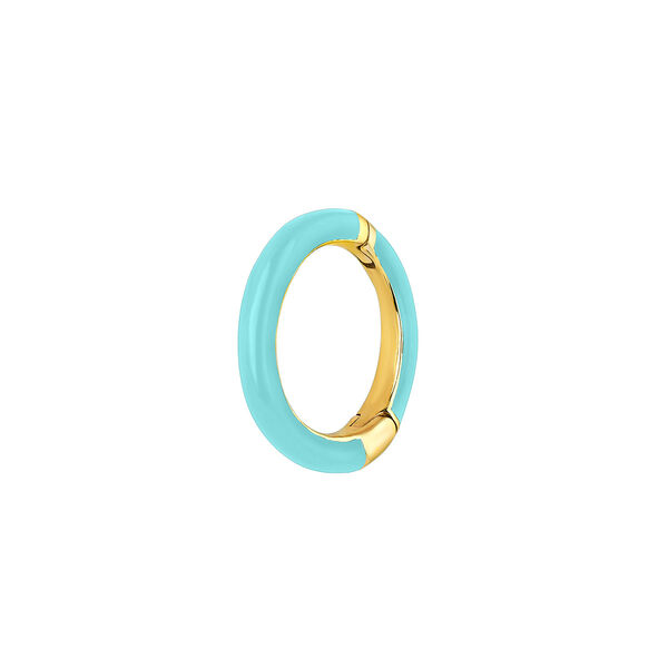 Small 9kt gold turquoise enamel hoop earring , J03842-02-H-TURENA, mainproduct
