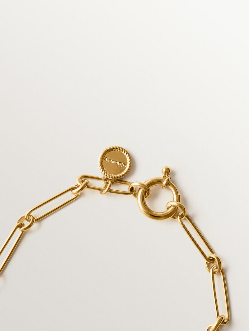 17 cm combined link bracelet in 925 silver plated with 18K gold image number 2
