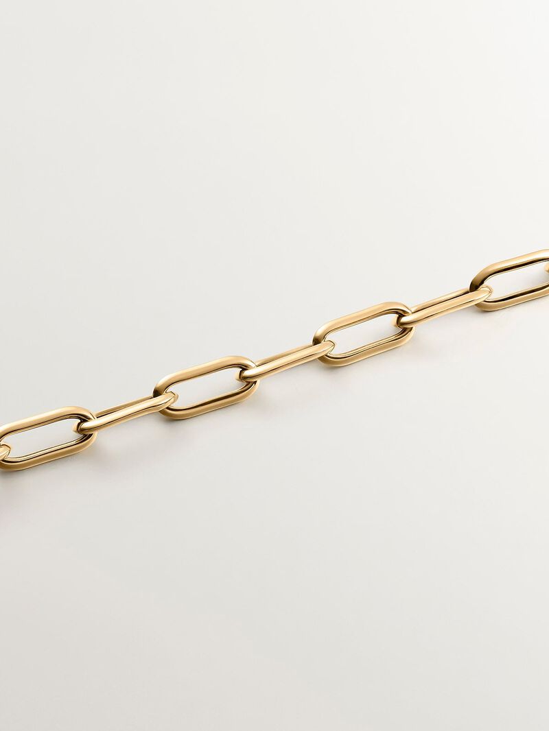 Rectangle Forza link bracelet made from 925 silver coated in 18K yellow gold image number 2