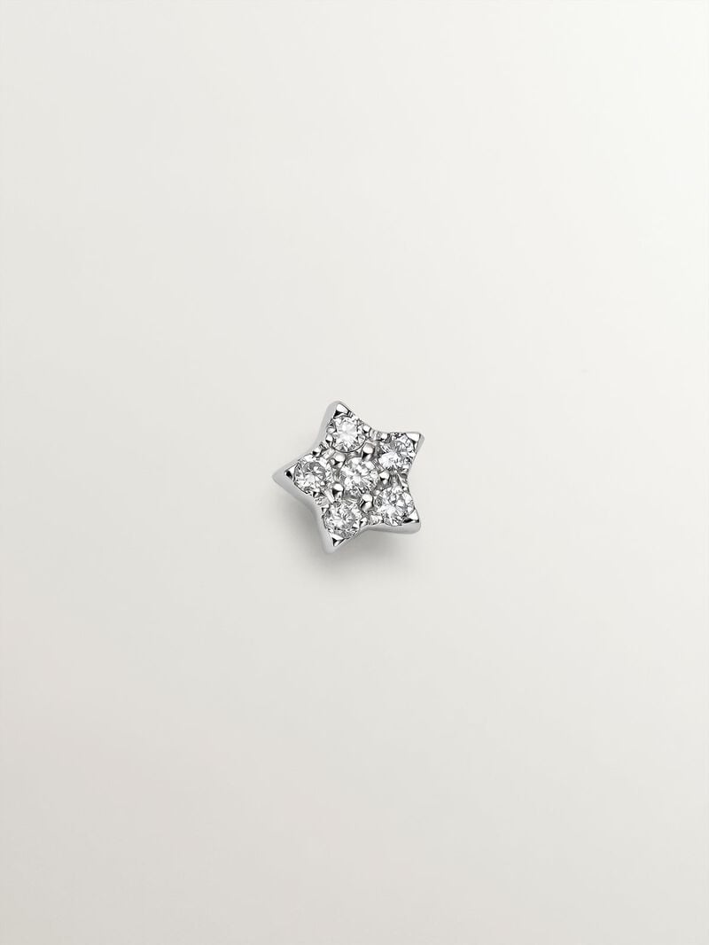 18K white gold single earring with diamonds image number 2