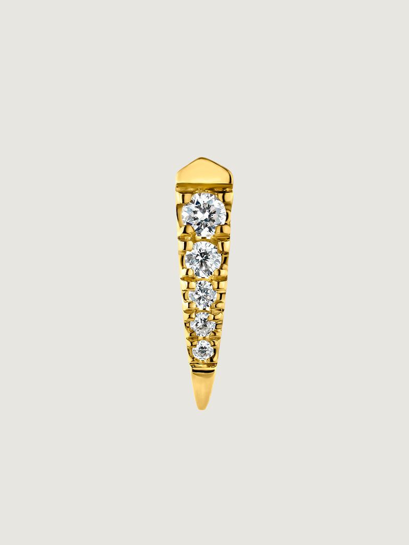 Individual 18K yellow gold earring with diamonds. image number 0