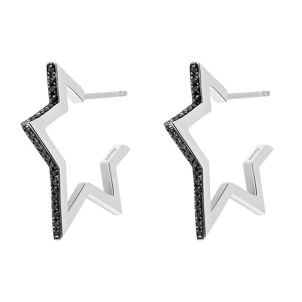 Silver little-star earrings with spinels , J03635-01-BSN,hi-res