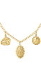 Gold plated multi medal necklace , J04720-02