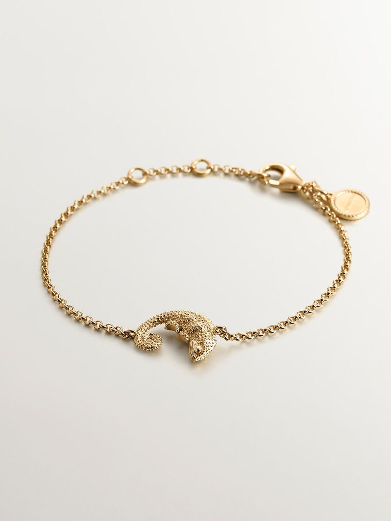 925 Silver bracelet bathed in 18K yellow gold with chameleon image number 0