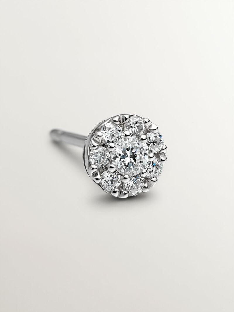 Individual 18K white gold earring with a diamond rosette of 0.14 cts image number 0