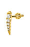 Boucle d'oreille piercing en or jaune griffe diamant 0,05 ct , J03877-02-H