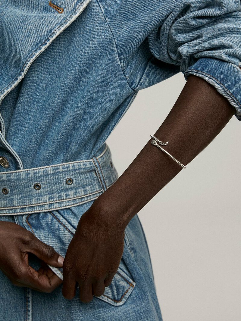 925 Silver snake-shaped bracelet image number 1