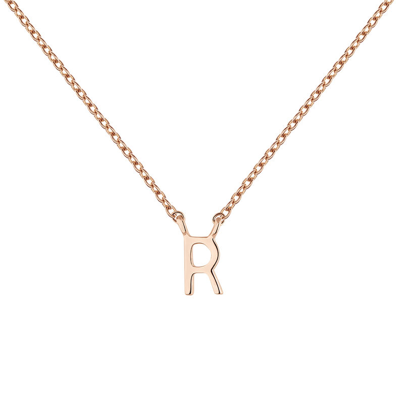 Rose gold Initial R necklace, J04382-03-R, hi-res