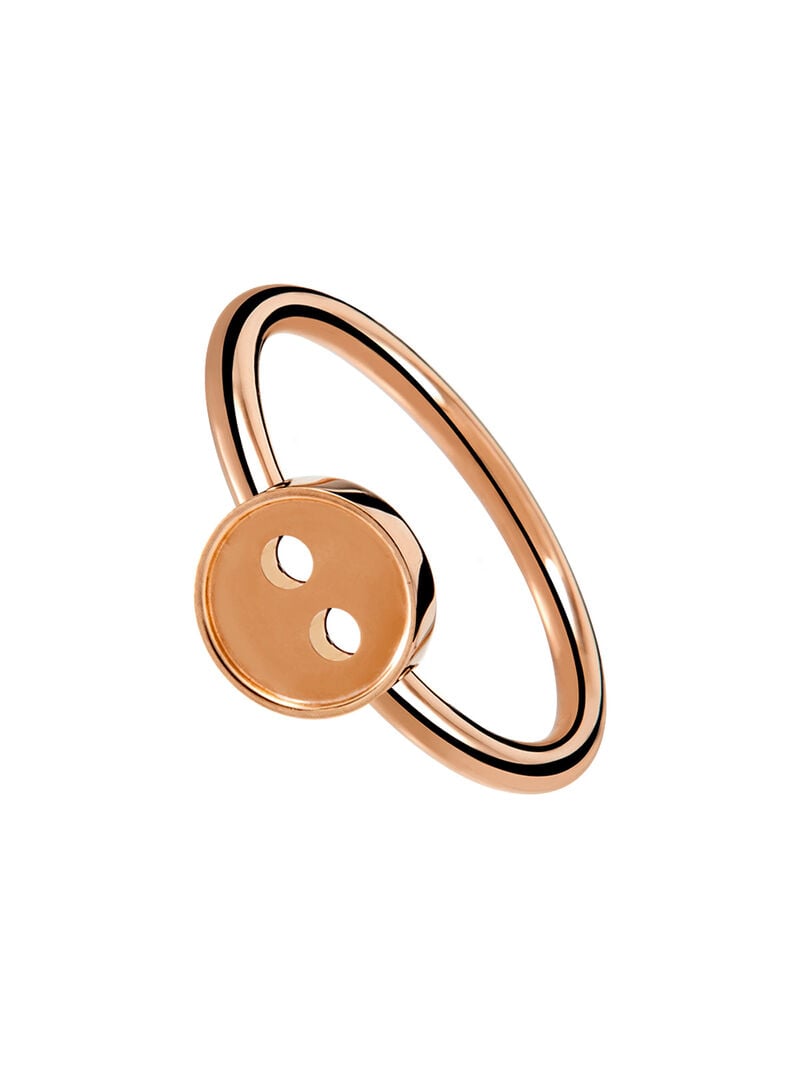925 silver ring bathed in rose gold with button motive image number 0