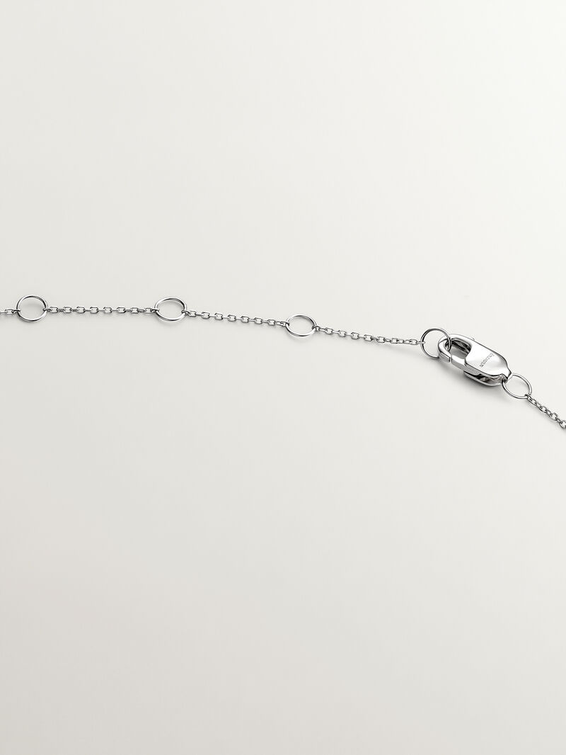 18K white gold pendant with cross featuring white diamonds. image number 6