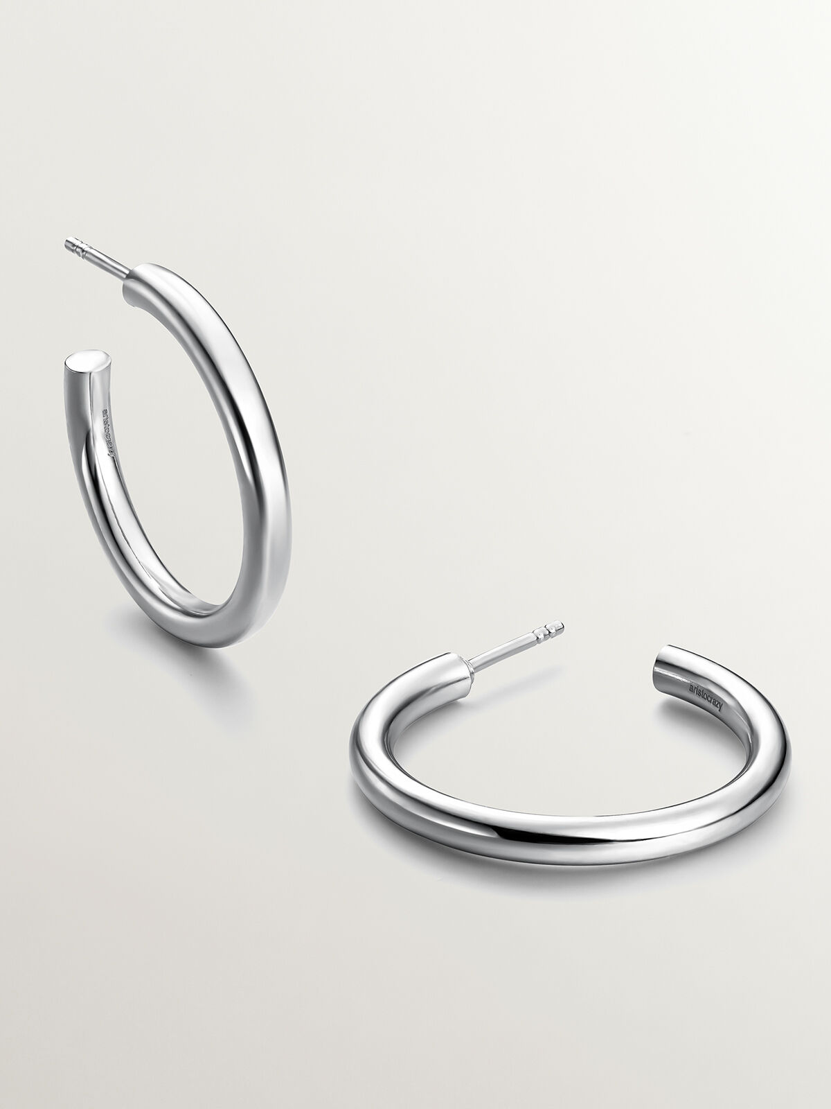 Medium sized 925 silver hoop earrings Aristocrazy