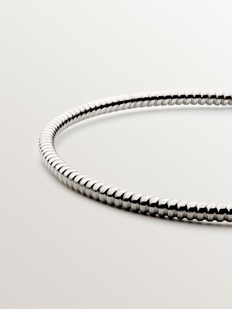 Rigid weekly style bracelet in rhodium-plated 925 silver. image number 4