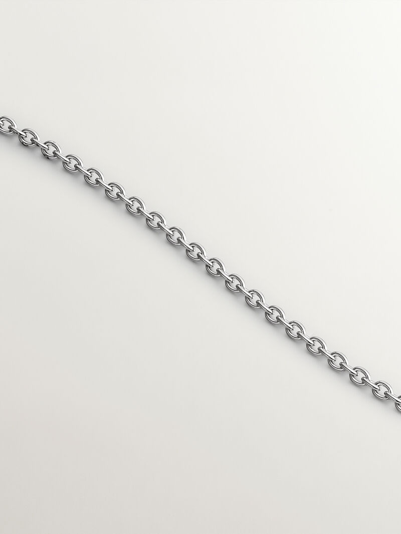 925 Silver pendant with circles and white topaz. image number 4