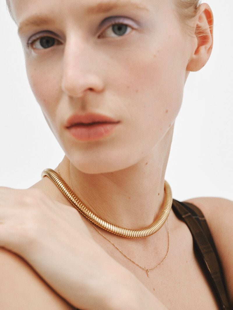 18K yellow gold plated 925 silver tumbagas necklace image number 5
