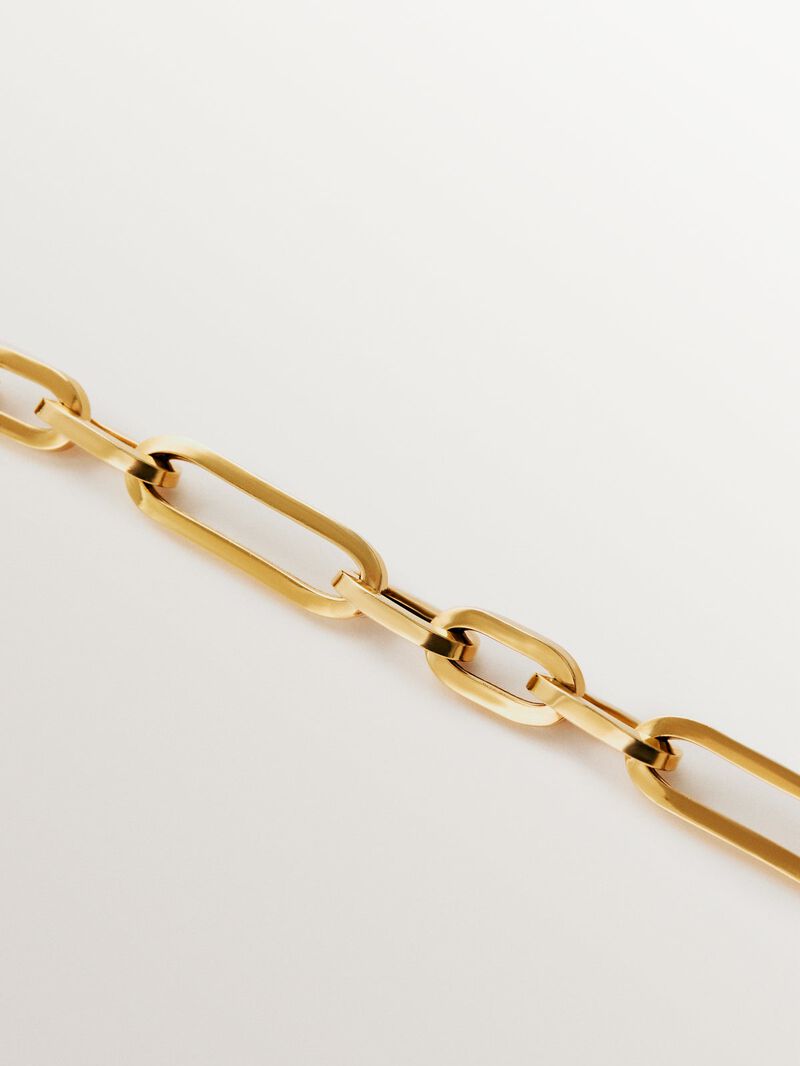 18K yellow gold plated 925 silver link chain bracelet image number 4