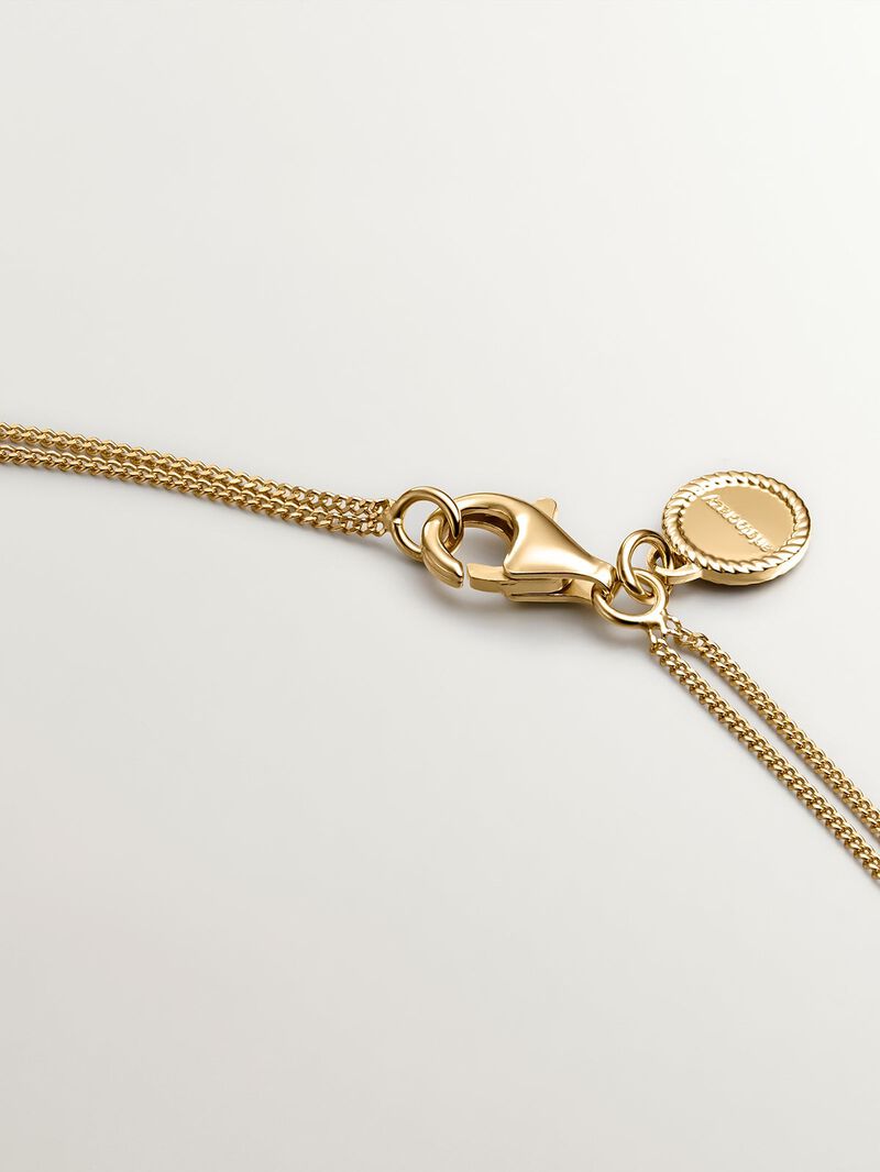 925 silver collar bathed in 18k yellow gold with red jade image number 6