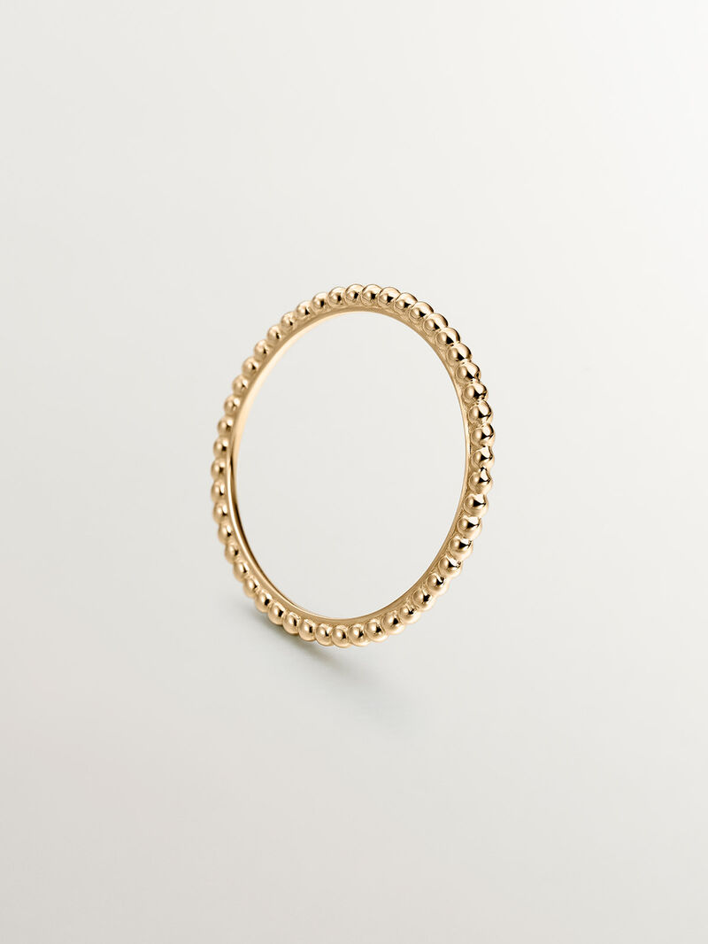 9K Yellow Gold Ring with Beads image number 4